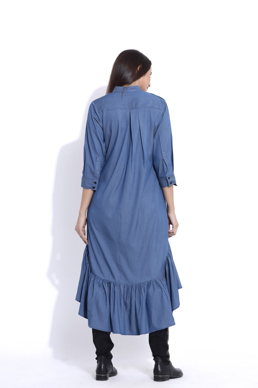 Ruffle Denim Dress | Cambria + Clover Boutique